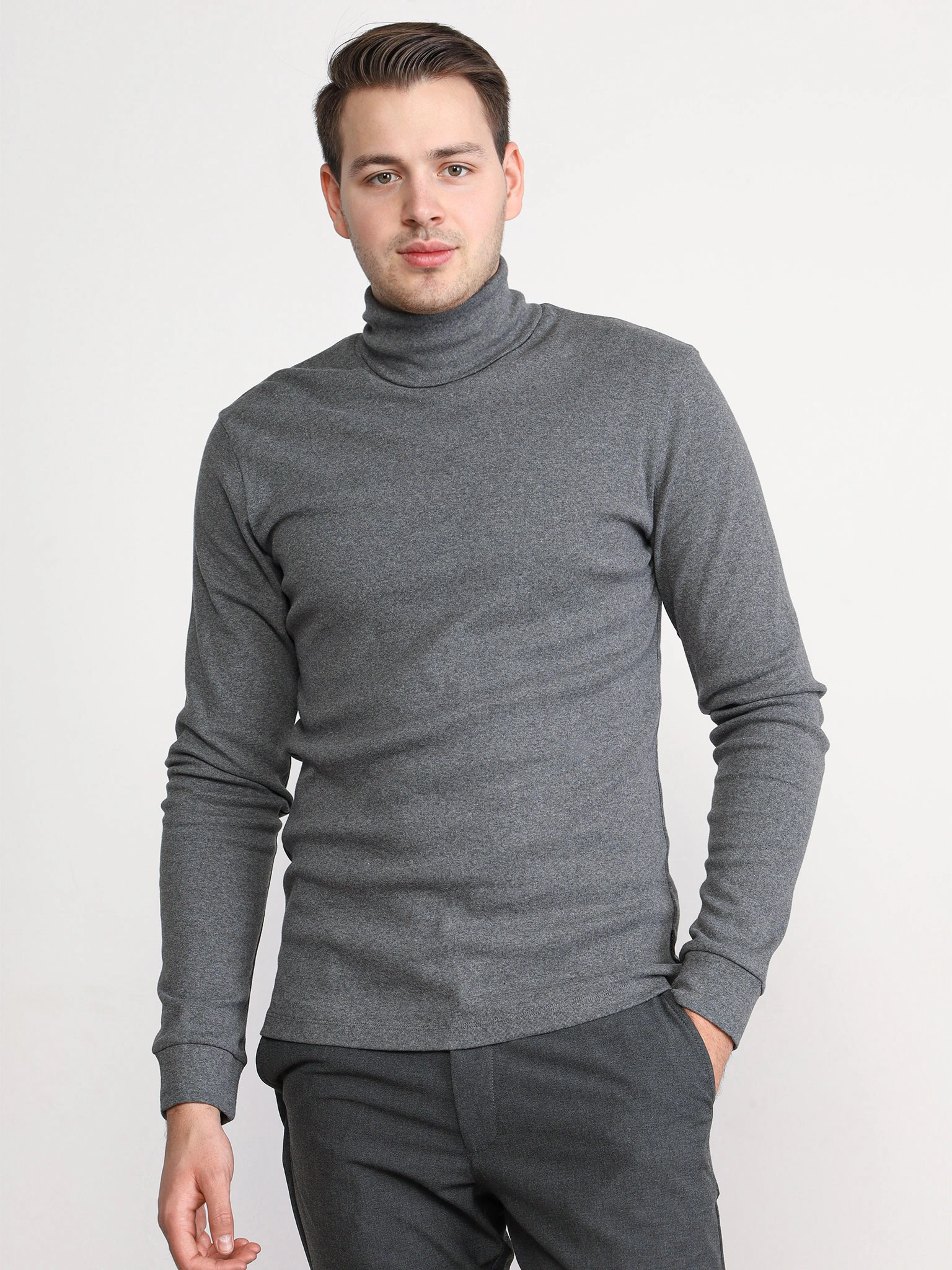 Водолазка серого цвета из хлопка